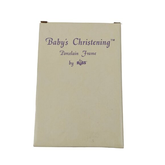 Russ Babys Christening Porcelain 3.5x5 Frame White Faith Religion - Picture 7 of 8